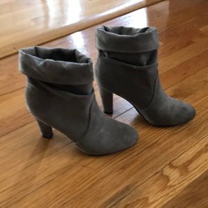 Express grey suede booties
